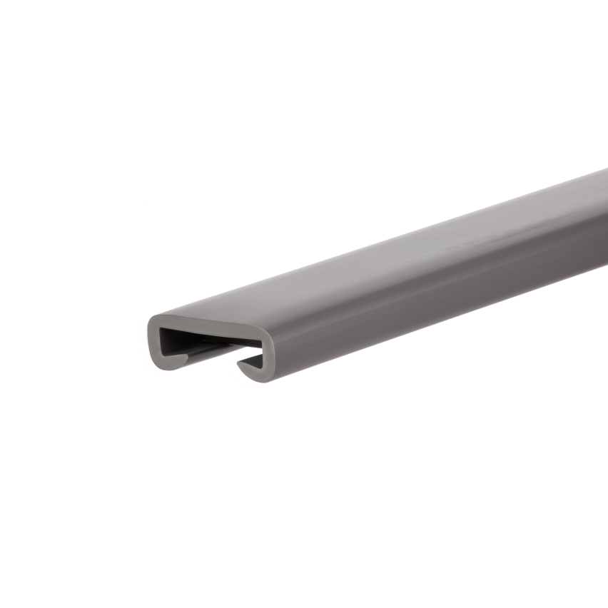 Barandilla de PVC, barandilla de escalera, barandilla de escalera, PREMIUM, 35x8mm, gris oscuro, 1m