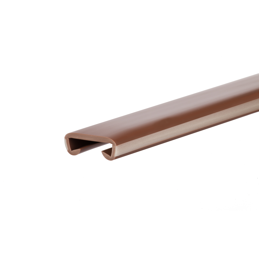 Barandilla PVC, barandilla escalera, barandilla escalera, FOTO, 40x8mm, marrón, 1m