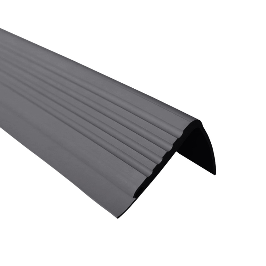 Perfil antideslizante para escaleras con adhesivo, 48x42mm, gris oscuro, 