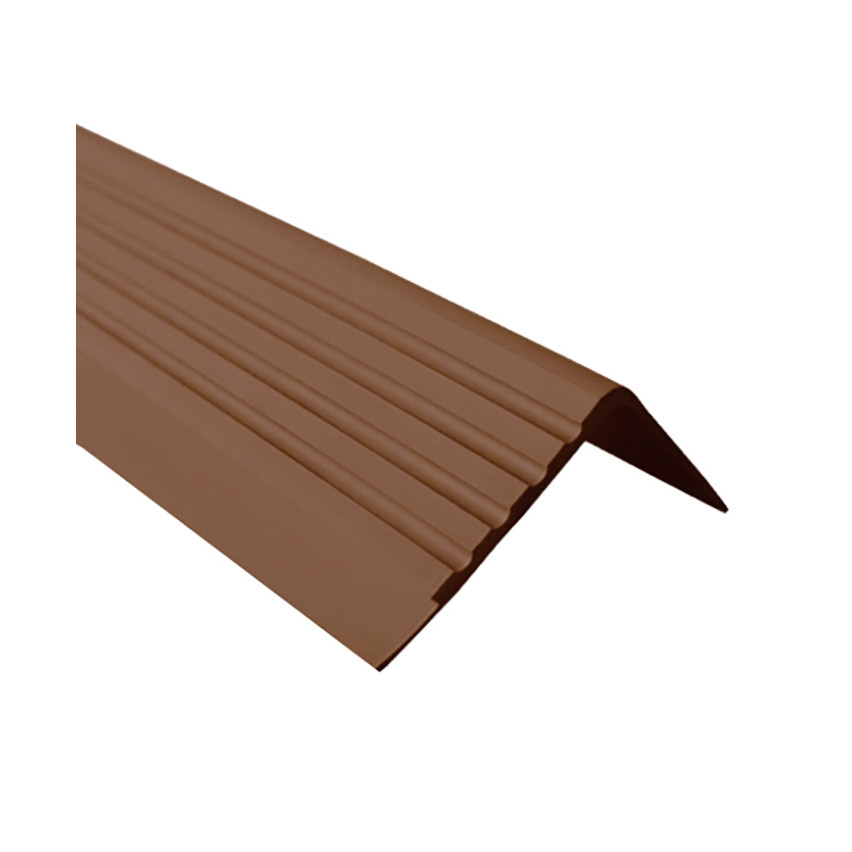 Perfil antideslizante para escaleras 40x40mm, 150cm, marrón