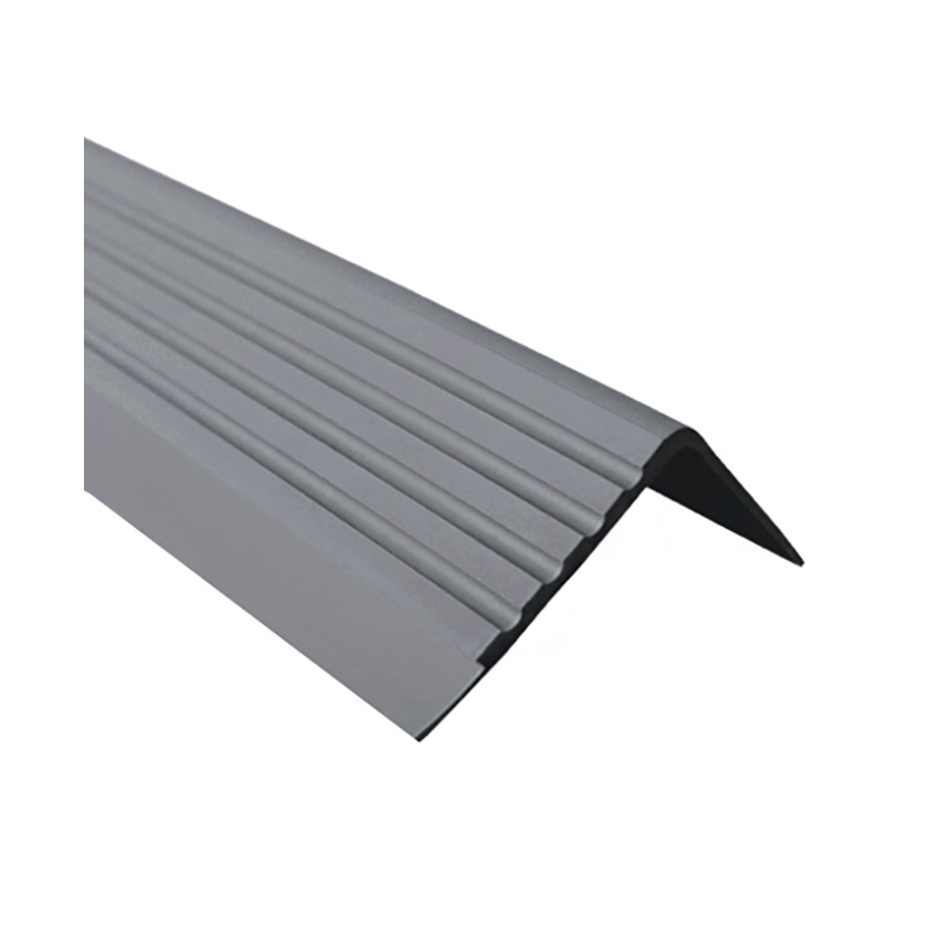 Perfil antideslizante para escaleras 40x40mm, 150cm, gris oscuro