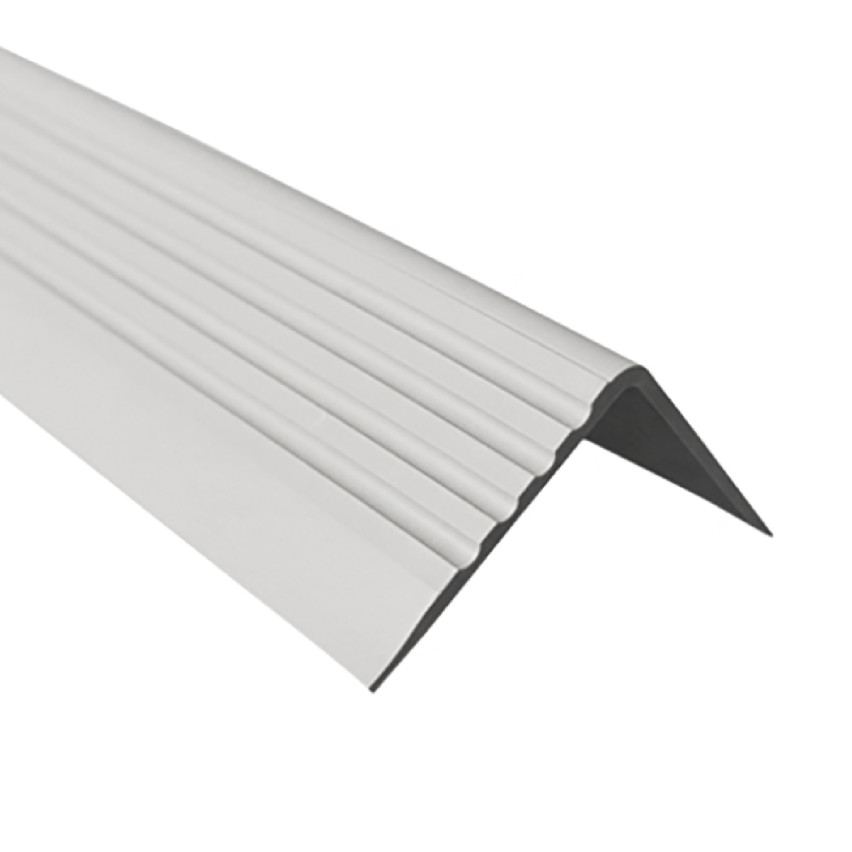 Perfil antideslizante para escaleras con adhesivo, 50x42mm, gris, 
