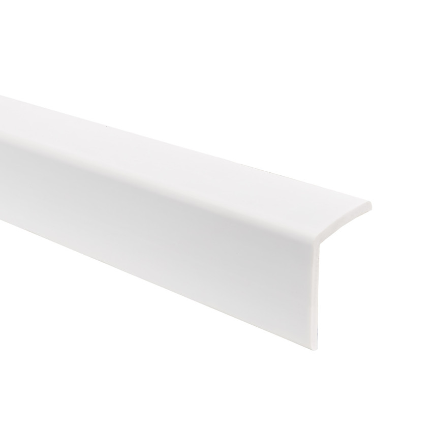 Perfil angular de PVC, plástico autoadhesivo, protección de bordes, plástico autoadhesivo, blanco