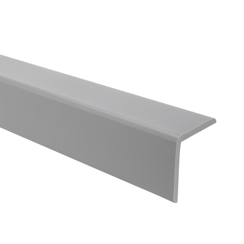 Perfil angular de PVC, plástico autoadhesivo, protección de bordes, plástico autoadhesivo, gris