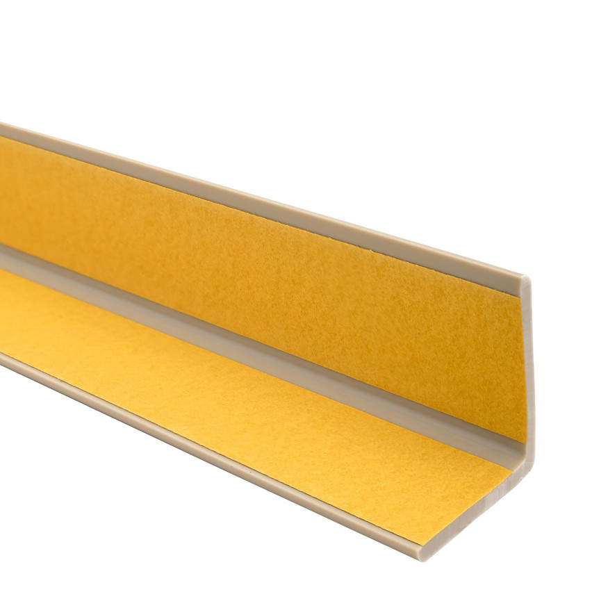 Perfil angular de PVC, plástico autoadhesivo, protección de bordes, plástico autoadhesivo, beige