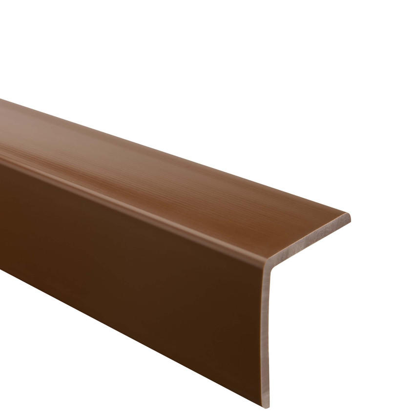 Perfil angular de PVC, plástico autoadhesivo, protección de bordes, plástico autoadhesivo, marrón