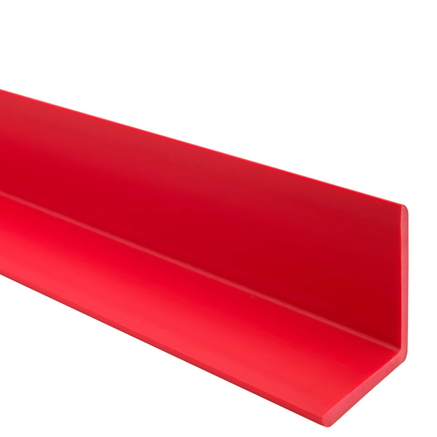 Perfil angular de PVC, plástico, protección de cantos, rojo