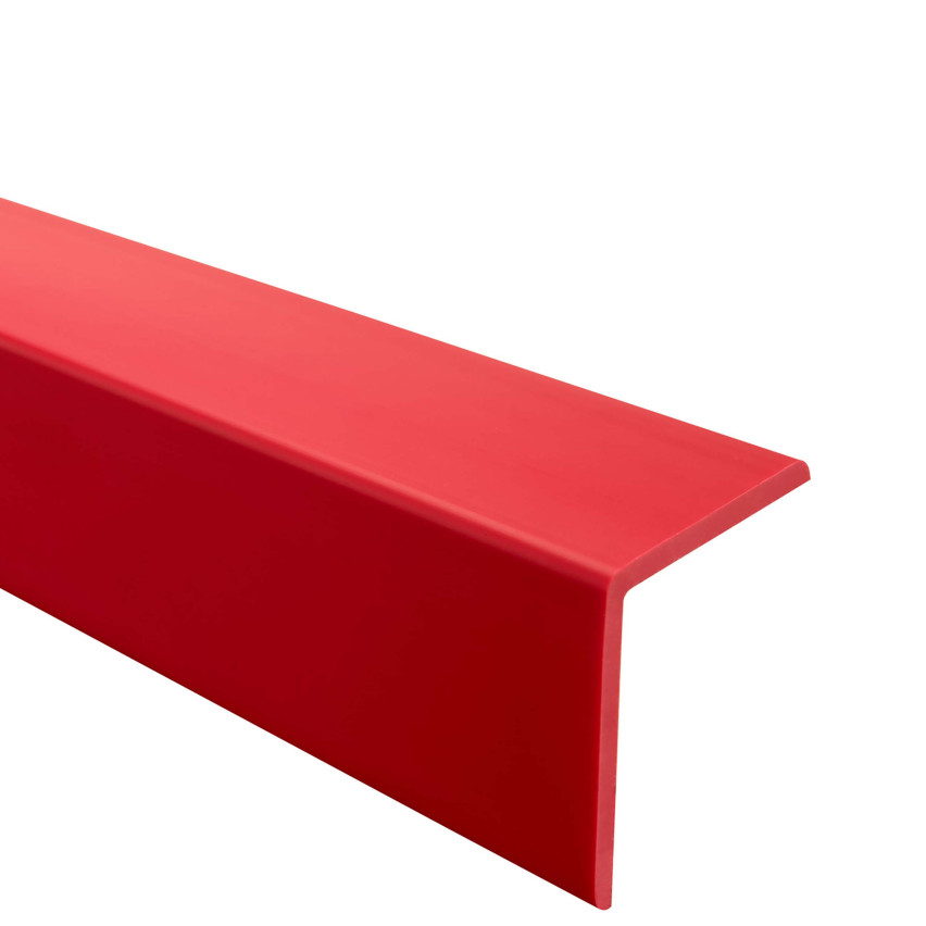 Perfil angular de PVC, plástico autoadhesivo, protección de bordes, plástico autoadhesivo, rojo