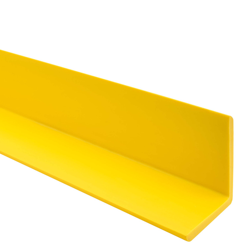 Perfil angular de PVC, plástico, protección de cantos, amarillo