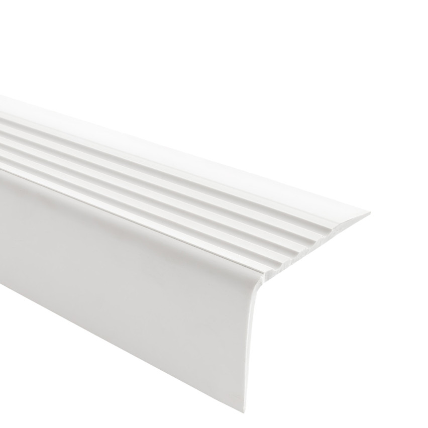 Perfil antideslizante para escaleras con adhesivo, 50x42mm, blanco