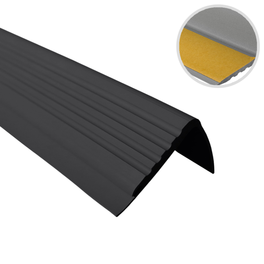 Perfil antideslizante para escaleras con adhesivo, 48x42mm, beige