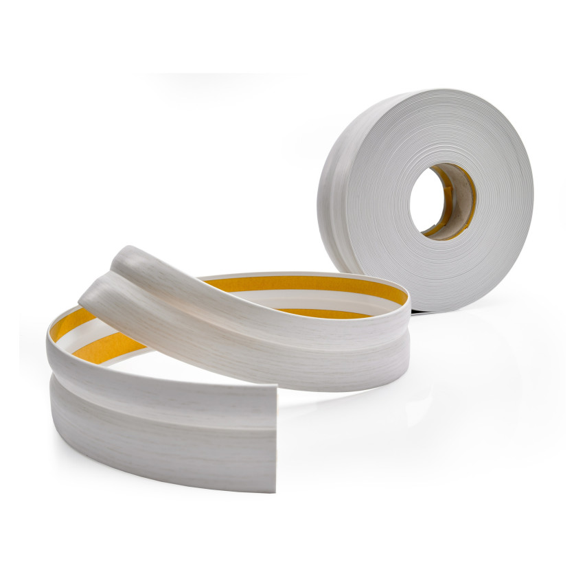 Zócalo blando autoadhesivo 32x23 mm, tapajuntas flexible para cocina y baño, zócalo de PVC, cinta de sellado, abedul