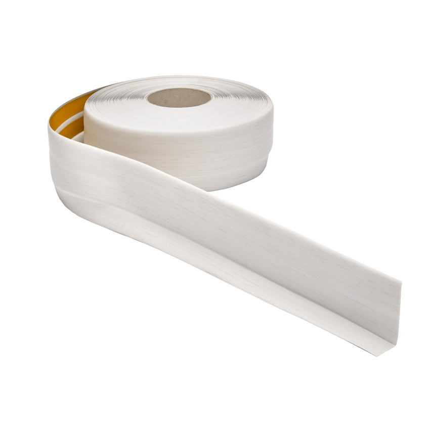 Zócalo blando autoadhesivo 50x20 mm, tapajuntas flexible para cocina y baño, zócalo de PVC, cinta de sellado, abedul