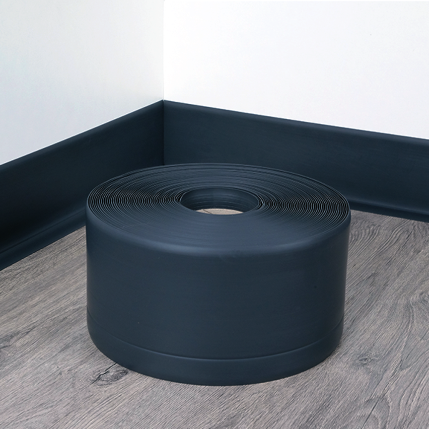 Zócalo blando Autoadhesivo, Zócalo flexible, Zócalo de esquina, PVC, 100x25mm, gris oscuro