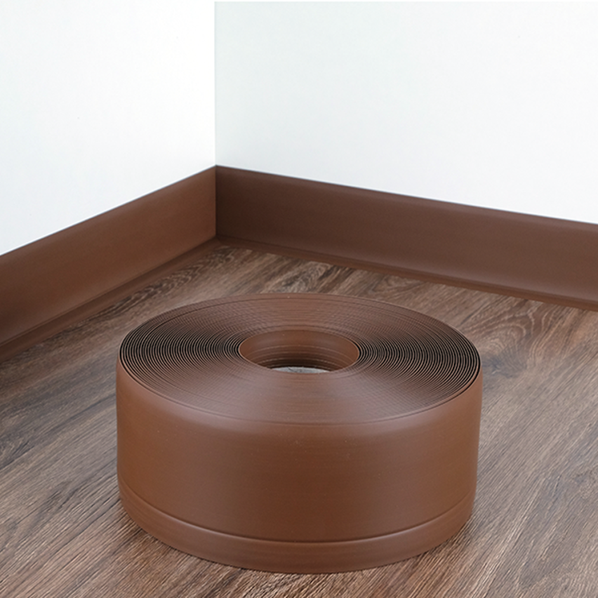 Zócalo blando Autoadhesivo, Zócalo flexible, Zócalo de esquina, PVC, 70x20mm, marrón