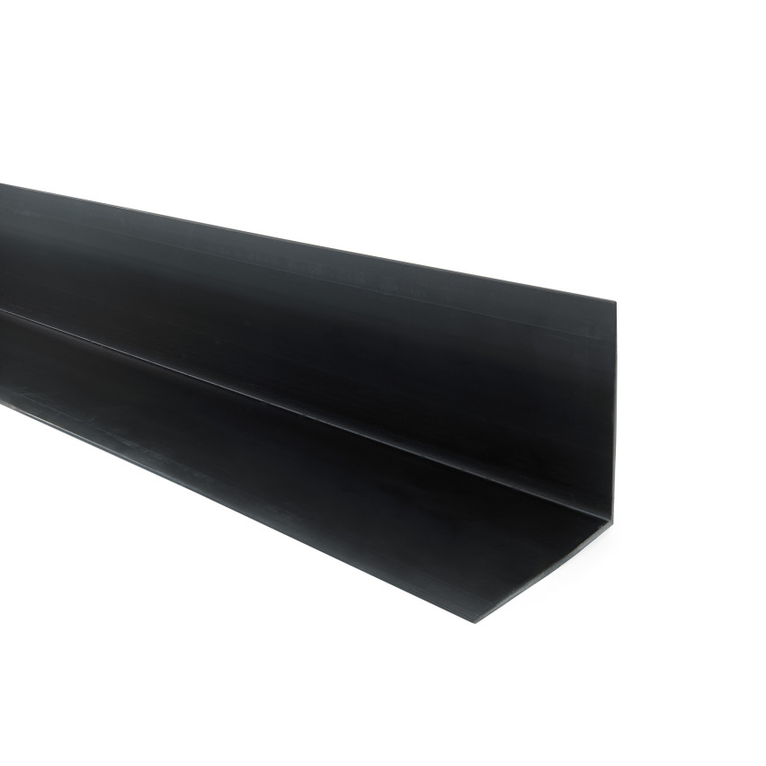 PVC Perfil angular duro, plástico, protección de cantos, negro