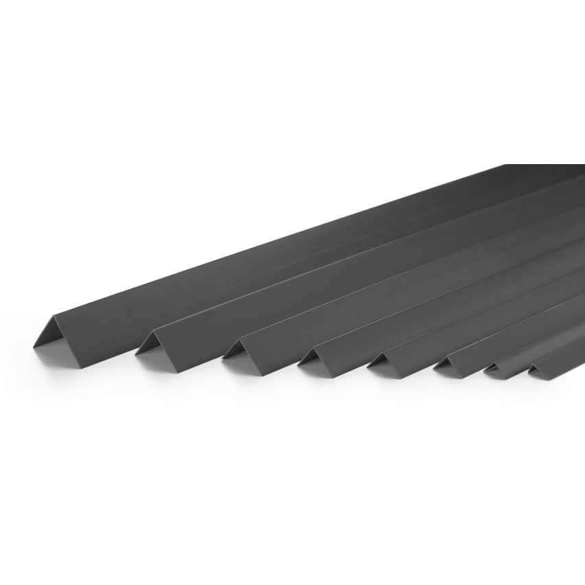 PVC Perfil angular duro, plástico, protección de cantos, negro