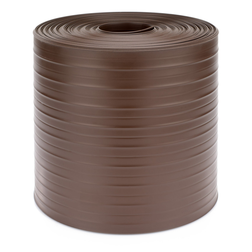 Tira de privacidad de PVC resistente para rollos de malla doble y vallas de jardín, altura de 19cm y grosor de 1,2mm, marrón.
