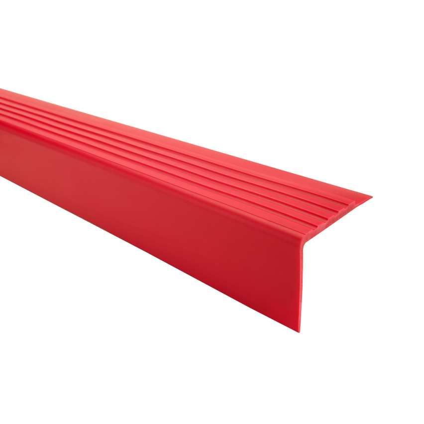 Perfil antideslizante para escaleras 40x40mm, 150cm, rojo