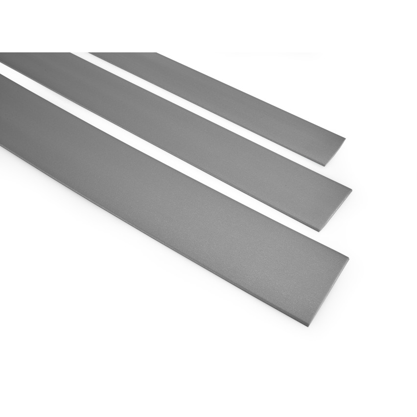 Listón embellecedor autoadhesivo listón de zócalo de PVC perfil de transición listón plano 5m, plata