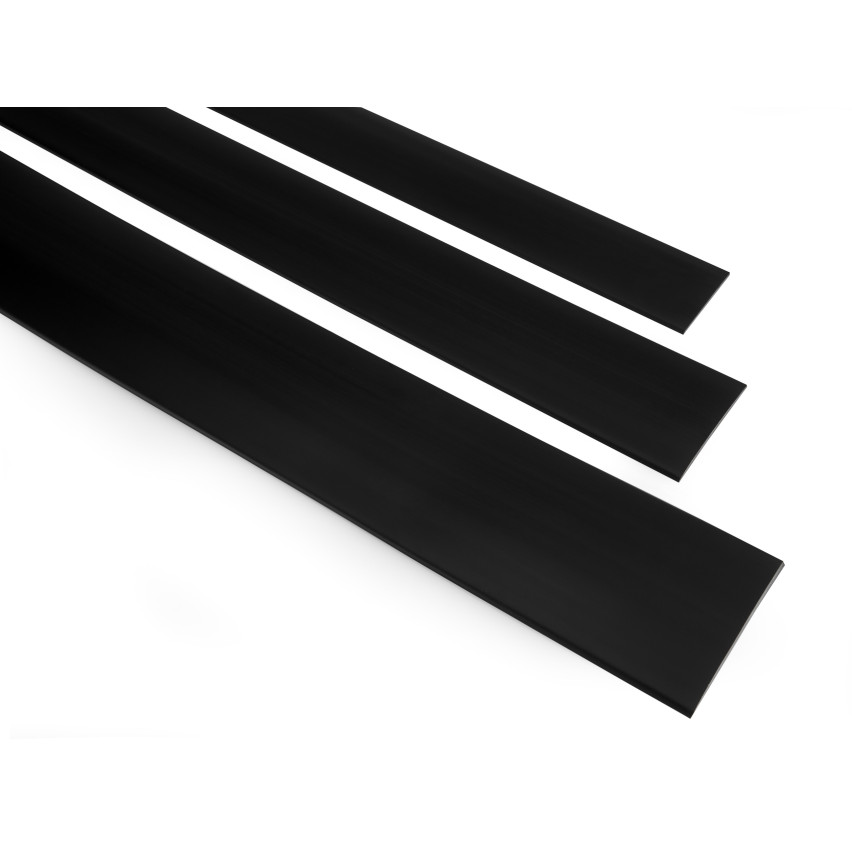 Listón embellecedor autoadhesivo de PVC listón de transición de zócalo listón plano 5m, negro